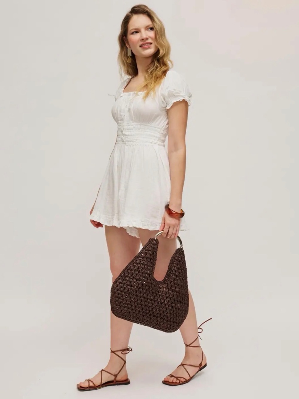 Urban Expressions Chocolate Iris Hobo Woven Tote Bag - Picture 4 of 9